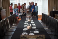 The folks from Pinkerton Tobacco have their kickoff dinner at the Osteria Pronto restaurant at the JW Mariott Indianapolis on May 27th 2017