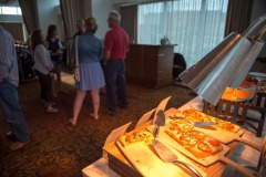 The folks from Pinkerton Tobacco have their kickoff dinner at the Osteria Pronto restaurant at the JW Mariott Indianapolis on May 27th 2017