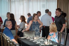 The folks from Pinkerton Tobacco have their kickoff dinner at the Osteria Pronto restaurant at the JW Mariott Indianapolis on May 27th 2017