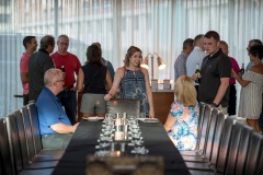 The folks from Pinkerton Tobacco have their kickoff dinner at the Osteria Pronto restaurant at the JW Mariott Indianapolis on May 27th 2017