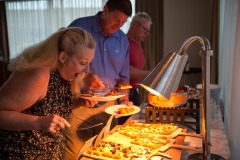 The folks from Pinkerton Tobacco have their kickoff dinner at the Osteria Pronto restaurant at the JW Mariott Indianapolis on May 27th 2017
