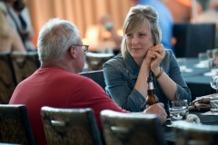 The folks from Pinkerton Tobacco have their kickoff dinner at the Osteria Pronto restaurant at the JW Mariott Indianapolis on May 27th 2017