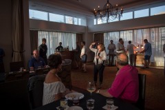 The folks from Pinkerton Tobacco have their kickoff dinner at the Osteria Pronto restaurant at the JW Mariott Indianapolis on May 27th 2017