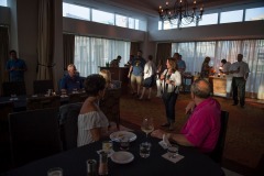 The folks from Pinkerton Tobacco have their kickoff dinner at the Osteria Pronto restaurant at the JW Mariott Indianapolis on May 27th 2017