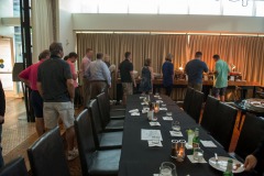 The folks from Pinkerton Tobacco have their kickoff dinner at the Osteria Pronto restaurant at the JW Mariott Indianapolis on May 27th 2017