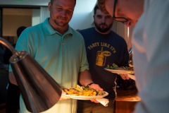 The folks from Pinkerton Tobacco have their kickoff dinner at the Osteria Pronto restaurant at the JW Mariott Indianapolis on May 27th 2017