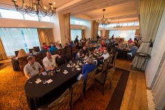 The folks from Pinkerton Tobacco have their kickoff dinner at the Osteria Pronto restaurant at the JW Mariott Indianapolis on May 27th 2017