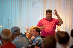 The folks from Pinkerton Tobacco have their kickoff dinner at the Osteria Pronto restaurant at the JW Mariott Indianapolis on May 27th 2017