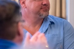 The folks from Pinkerton Tobacco have their kickoff dinner at the Osteria Pronto restaurant at the JW Mariott Indianapolis on May 27th 2017