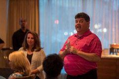 The folks from Pinkerton Tobacco have their kickoff dinner at the Osteria Pronto restaurant at the JW Mariott Indianapolis on May 27th 2017